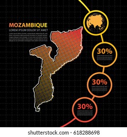 Mozambique map infographic design template