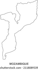 Icono de línea de mapa de Mozambique, vector de símbolo de mapa de Mozambique 