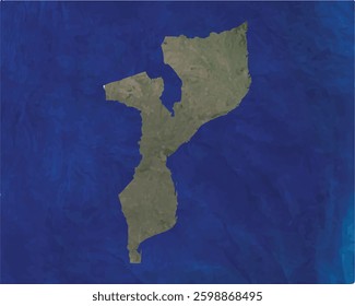 Mozambique map with satellite view design style.