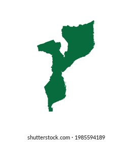 Mozambique Map. V Map Flat Chart Vector Illustration. Mozambique Map Silhouette