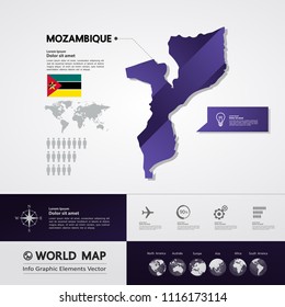 Mozambique Map vector illustration