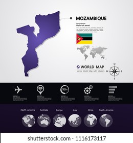 Mozambique Map vector illustration