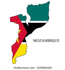 Mapa de ilustraciones vectoriales de Mozambique. Economía global. País famoso. África Oriental. África.
