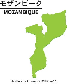 MOZAMBIQUE map. World map country vector illustration. Text means "MOZAMBIQUE"