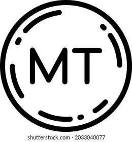 Mozambique metical coin icon vector illustration
