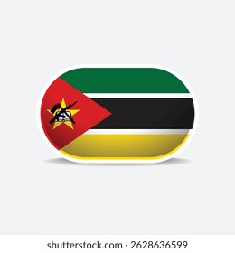 Mozambique national flag button vector