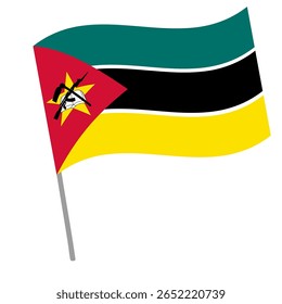 Bandeira nacional moçambicana salta com mastro