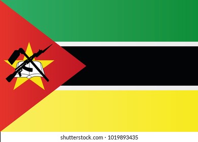 Mozambique national flag. Republic of Mozambique vector illustration symbol.