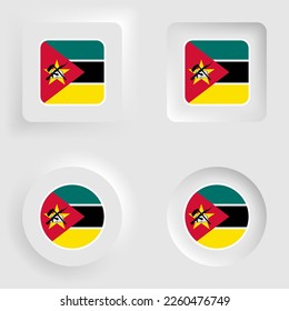 Mozambique neumorphic graphic and label set. Element of impact for the use you want to make of it.
