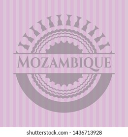 Mozambique pink emblem. Retro. Vector Illustration. Detailed.
