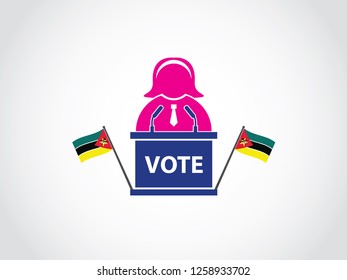 Mozambique Podium Woman Politics Speech Poll