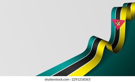 Mozambique ribbon flag background. Element of impact for the use you want to make of it.
