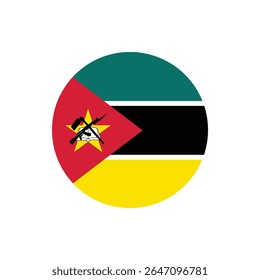 Mozambique round flag icon vector for national day celebration on transparent background