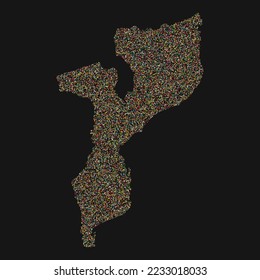 Mozambique Silhouette Pixelated pattern illustration