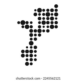 Mozambique Silhouette Pixelated pattern map illustration