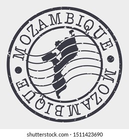 Mozambique Stamp Postal. Map Silhouette Seal. Passport Round Design. Vector Icon. Design Retro Travel.