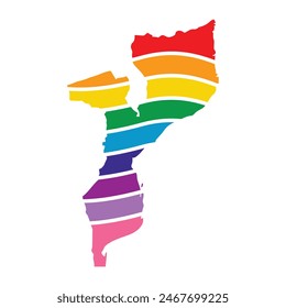 Mozambique swoosh silhouette rainbow map