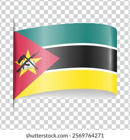 Mozambique tag national flag with shadow