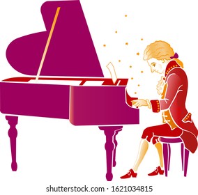 Mozart Plays His Concerto On The Piano