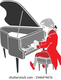 Mozart plays his melody at the concert