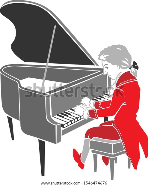 Mozart plays his melody at the concert
