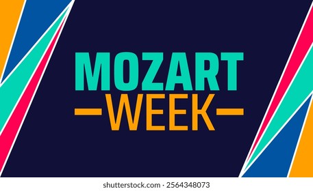 Mozart Week background banner or poster design template. observed every year in January. Holiday concept. Use to any Template, card, poster, placard, template.