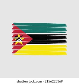 Mozmbique colorful brush strokes painted national country flag icon