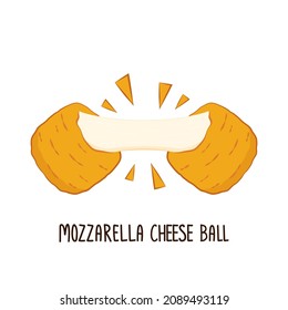 Mozzarella cheese ball vector. 