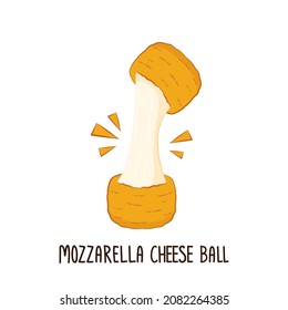 Mozzarella cheese ball vector. Mozzarella cheese ball on white background. Cheese stretch.