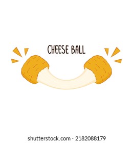 Mozzarella cheese ball vector. Cheese ball on white background. Cheese stretch. Cheese fried.