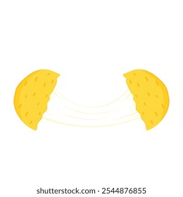 Mozzarella cheese ball vector. Cheese ball on white background. Cheese stretch. Cheese fried.