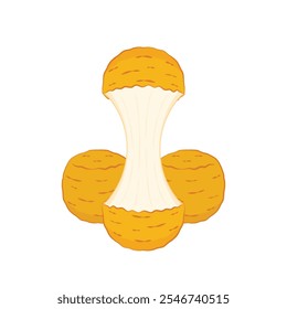 Mozzarella cheese ball vector. Mozzarella cheese ball on white background. Cheese stretch.
