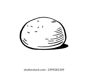 Mozzarella cheese balls for restaurant menus Packaging Vector Hand drawn