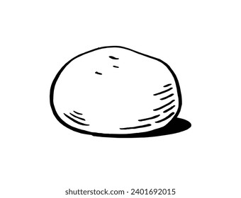 Mozzarella cheese balls for restaurant menus Packaging Vector Hand drawn