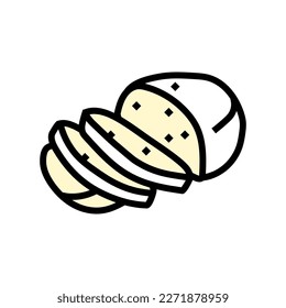 mozzarella cheese food slice color icon vector. mozzarella cheese food slice sign. isolated symbol illustration