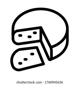 mozzarella cheese head icon vector. mozzarella cheese head sign. isolated contour symbol illustration