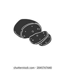 Mozzarella Cheese Icon Silhouette Illustration. Italian Food Vector Graphic Pictogram Symbol Clip Art. Doodle Sketch Black Sign.