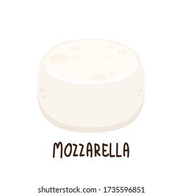 Queso de Mozzarella de fondo blanco.
