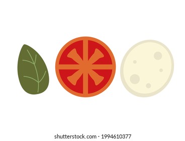 Mozzarella y Tomate con fondo blanco.