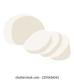 Mozzarella cheese. vector illustration on a white background