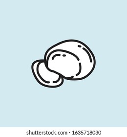 mozzarella doodle icon, vector illustration