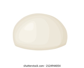 Mozzarella soft cheese block. Farm market product for label, poster, icon, packaging.