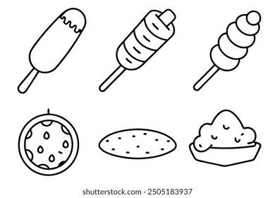 Mozzarella Sticks line art gooey melted cheese in every bite