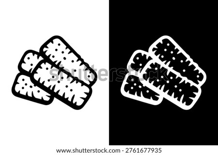 Mozzarella Sticks vector icon graphic isolated sketch illustration on white background.	