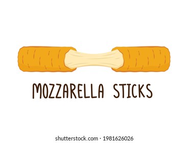 Mozzarella sticks vector. Mozzarella sticks on white background. Cheese stretch.