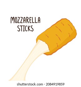 Mozzarella sticks vector. Mozzarella sticks on white background. Cheese stretch.