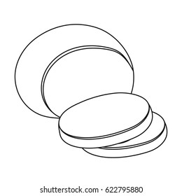 Mozzarella.Different kinds of cheese single icon in black style vector symbol stock illustration web.