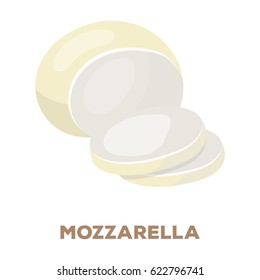 Mozzarella.Different kinds of cheese single icon in cartoon style vector symbol stock illustration web.