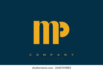 MP Abstract Geometric Logo Design. Modern and elegant logo design with simplistic typography elements, showcasing branding excellence.