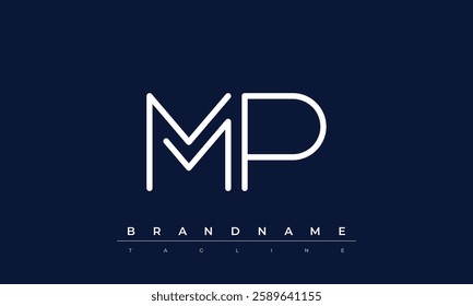 MP Abstract letter logo. This logo icon incorporate with abstract shape in the creative way